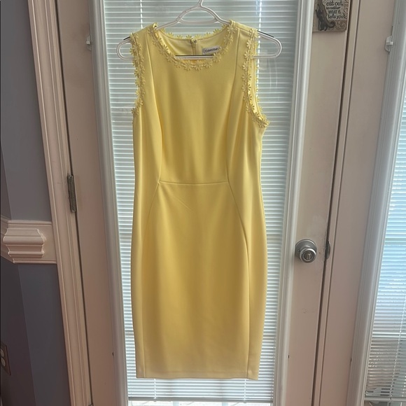 Calvin Klein Yellow Sleeveless Sheath Midi Dress - Picture 1 of 3